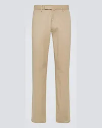 Ralph Lauren Schmale Hose aus einem Baumwollgemisch Beige