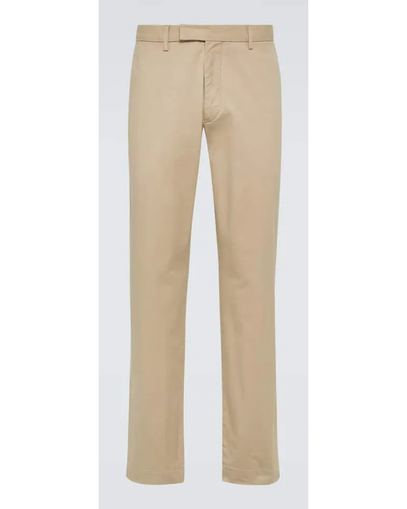 Ralph Lauren Schmale Hose aus einem Baumwollgemisch Beige