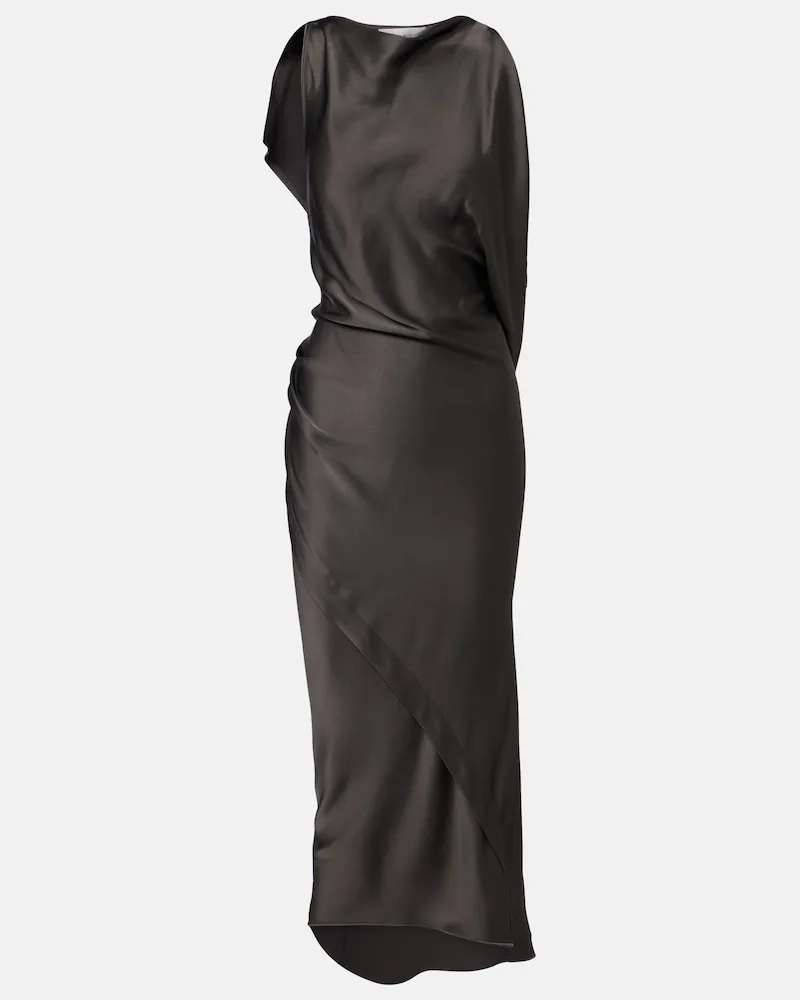Victoria Beckham Midikleid Kyra aus Crêpe-Satin Grau
