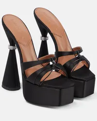 D’Accori Plateau-Mules Sienna aus Satin Schwarz