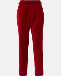 Tom Ford Cropped-Hose aus Samt Rot