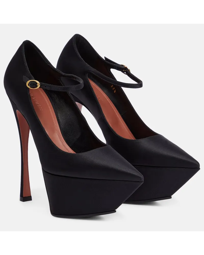 Amina Muaddi Plateau-Pumps Yigit aus Satin Schwarz