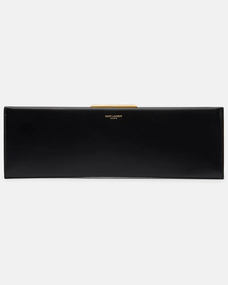Saint Laurent Clutch Midnight Small aus Leder Schwarz