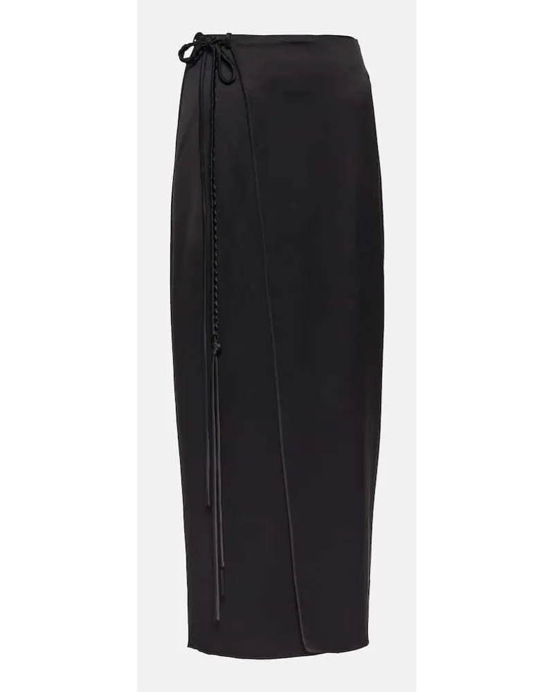 Nanushka Maxirock Racha aus Satin Schwarz