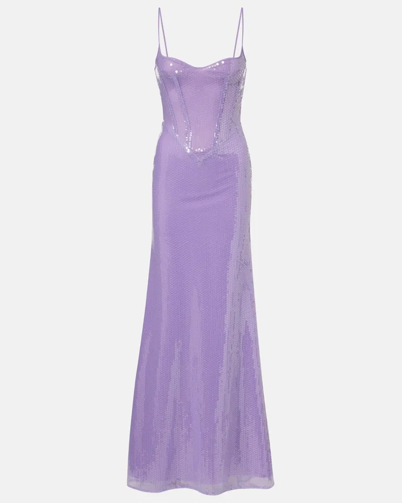 David Koma Robe mit Pailletten Violett