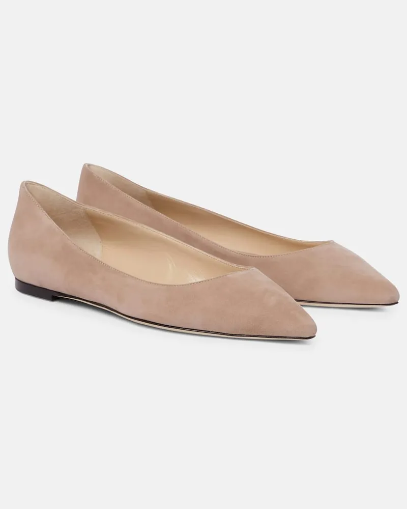 Jimmy Choo Ballerinas Romy aus Veloursleder Rosa