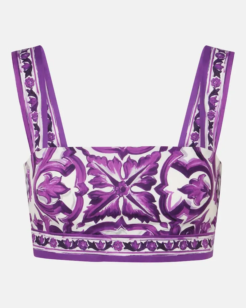 Dolce & Gabbana Bralette Majolica aus Baumwolle Lila