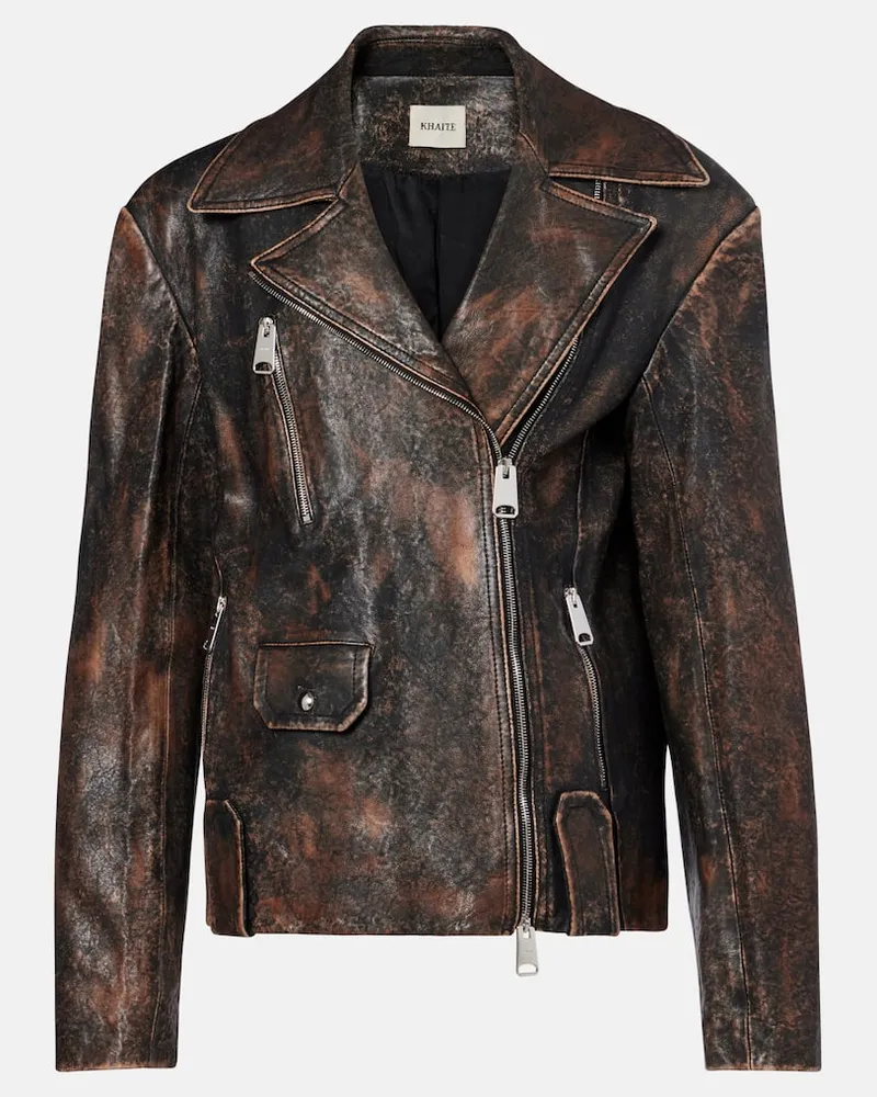 KHAITE Bikerjacke Catalina aus Leder Schwarz