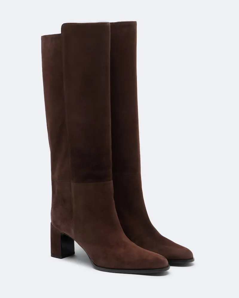 Jimmy Choo Stiefel Caly aus Veloursleder Braun