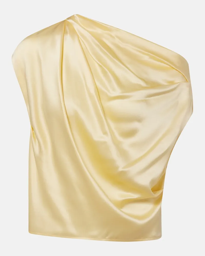 The Sei Top aus Seidensatin Gelb