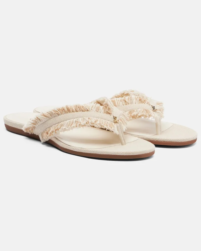 Jimmy Choo Sandalen Bay aus Canvas Weiß