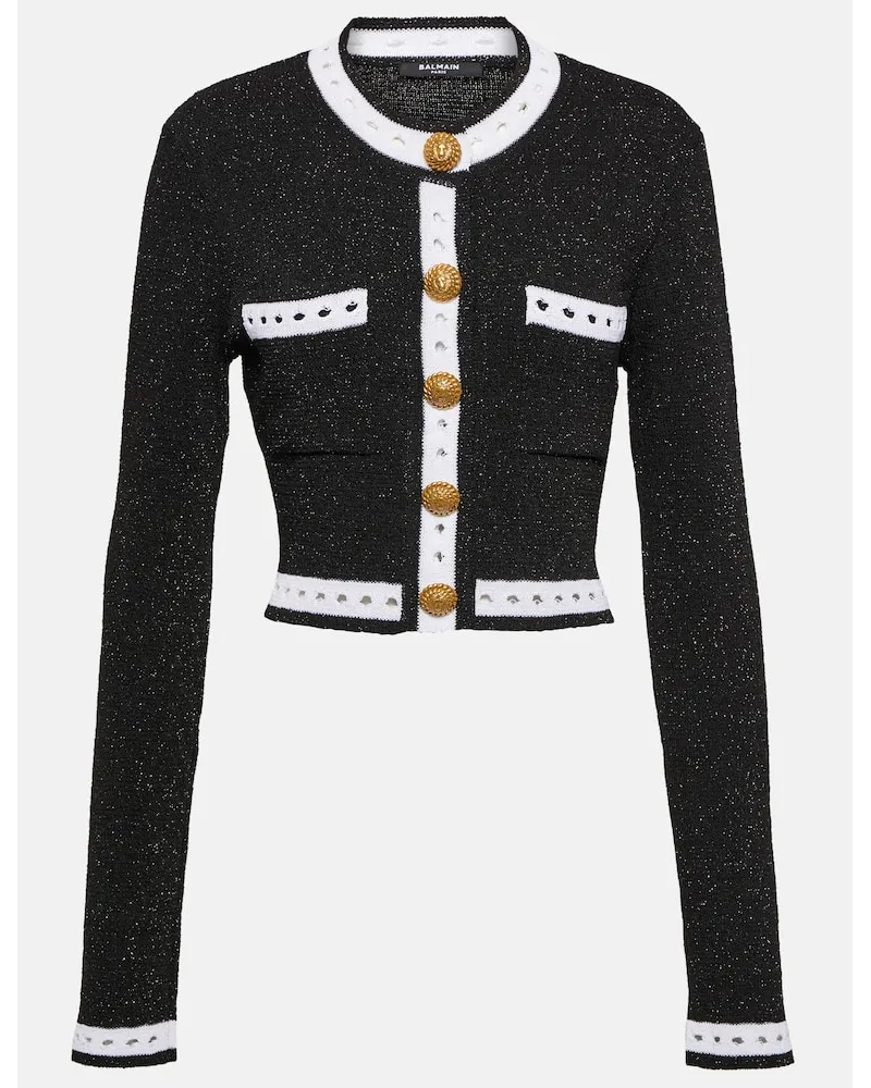 Balmain Cardigan aus Strick Schwarz