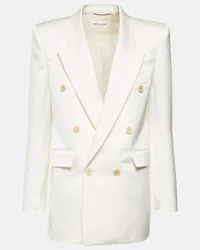 Saint Laurent Blazer aus Seide Weiss