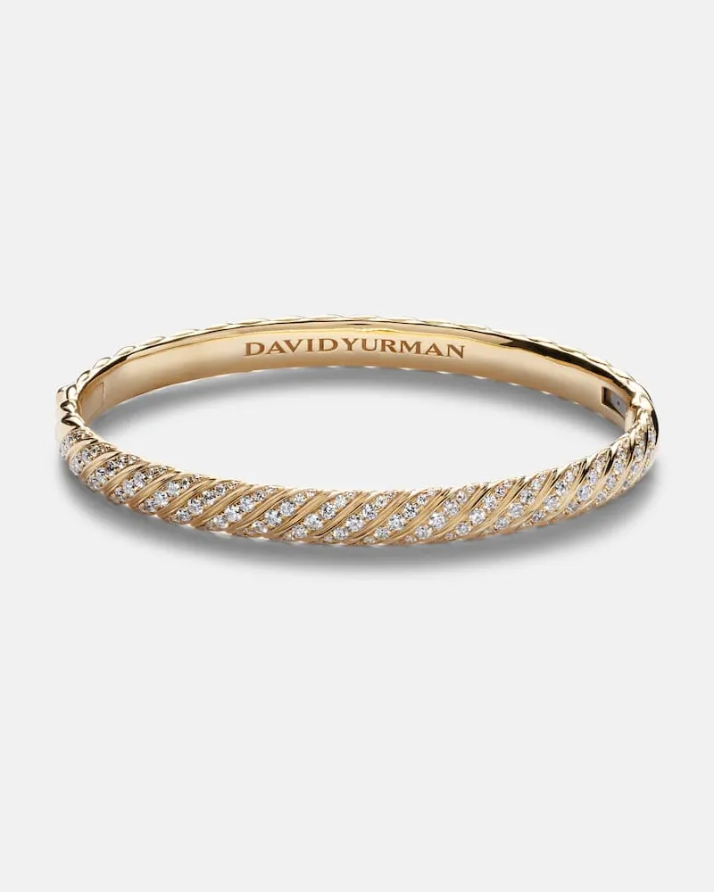 David Yurman Armreif Sculpted Cable aus 18kt Gelbgold mit Diamanten Gold