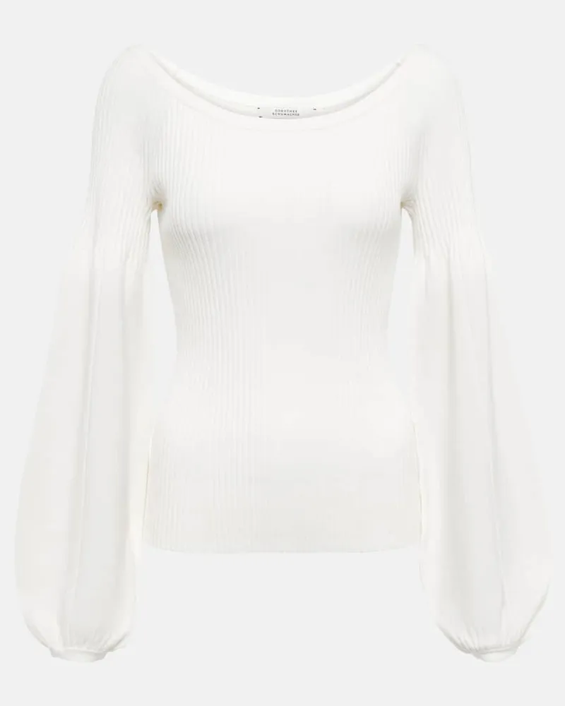 Dorothee Schumacher Pullover Sleek Ribs Weiß