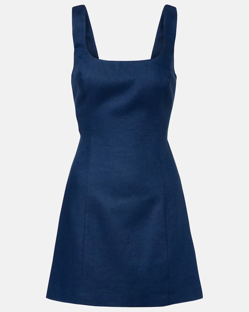 SIR Minikleid aus Leinen Blau