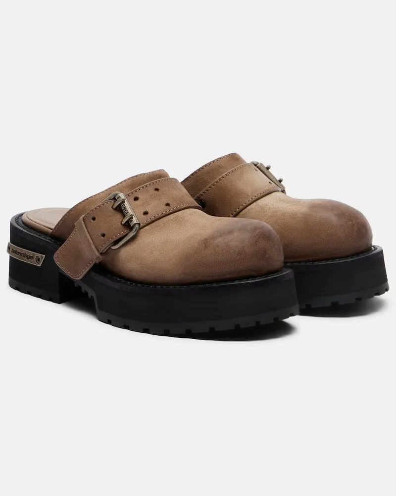 Balenciaga Slippers Venom aus Leder Beige