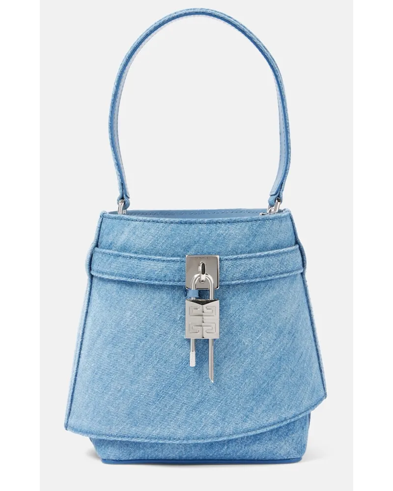 Givenchy Bucket-Bag Shark Lock aus Denim Blau