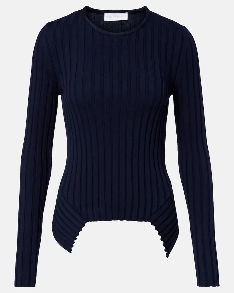 Stella McCartney Pullover aus Rippstrick Blau