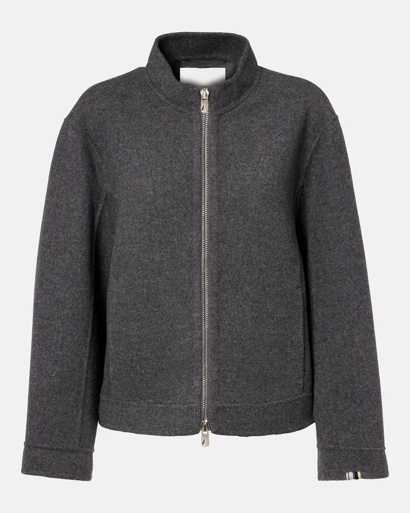 extreme cashmere Bomberjacke Motor aus Wolle und Kaschmir Grau