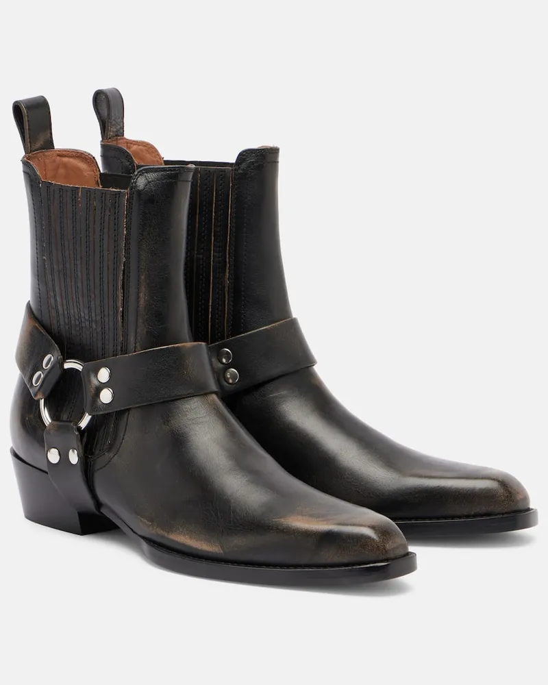Paris Texas Ankle Boots Helena aus Leder Schwarz