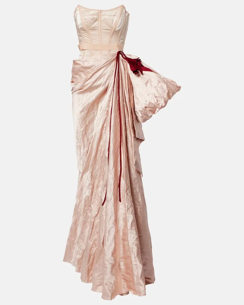 Erdem Bustier-Robe aus Satin Rosa