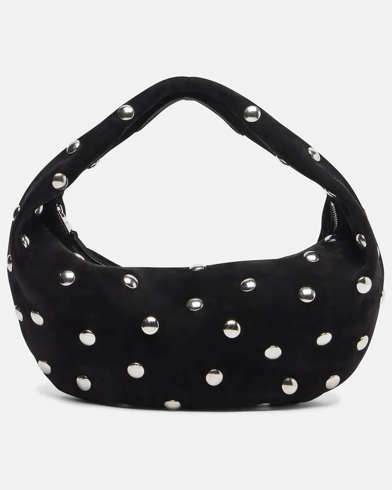 KHAITE Tote Bag Olivia Medium aus Veloursleder Schwarz