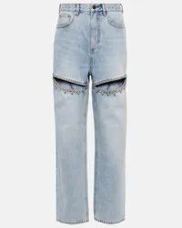 Area Verzierte Straight Jeans Blau