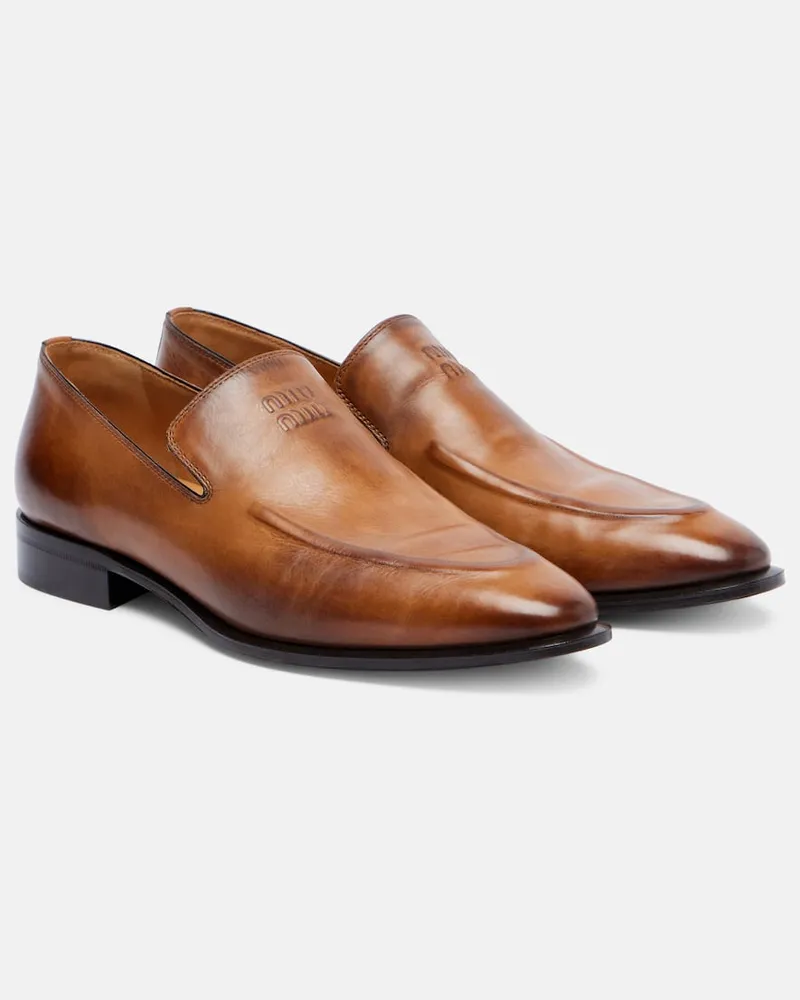 Miu Miu Loafers aus Leder Braun