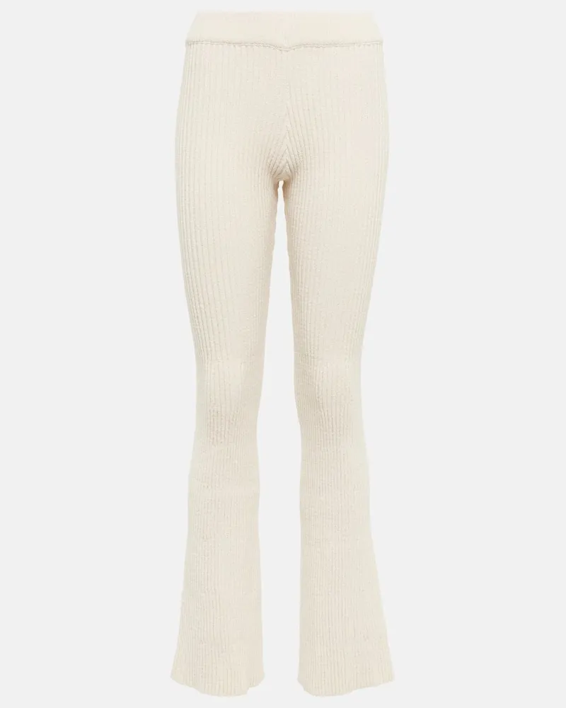 AMI Paris Hose aus Rippstrick Weiß