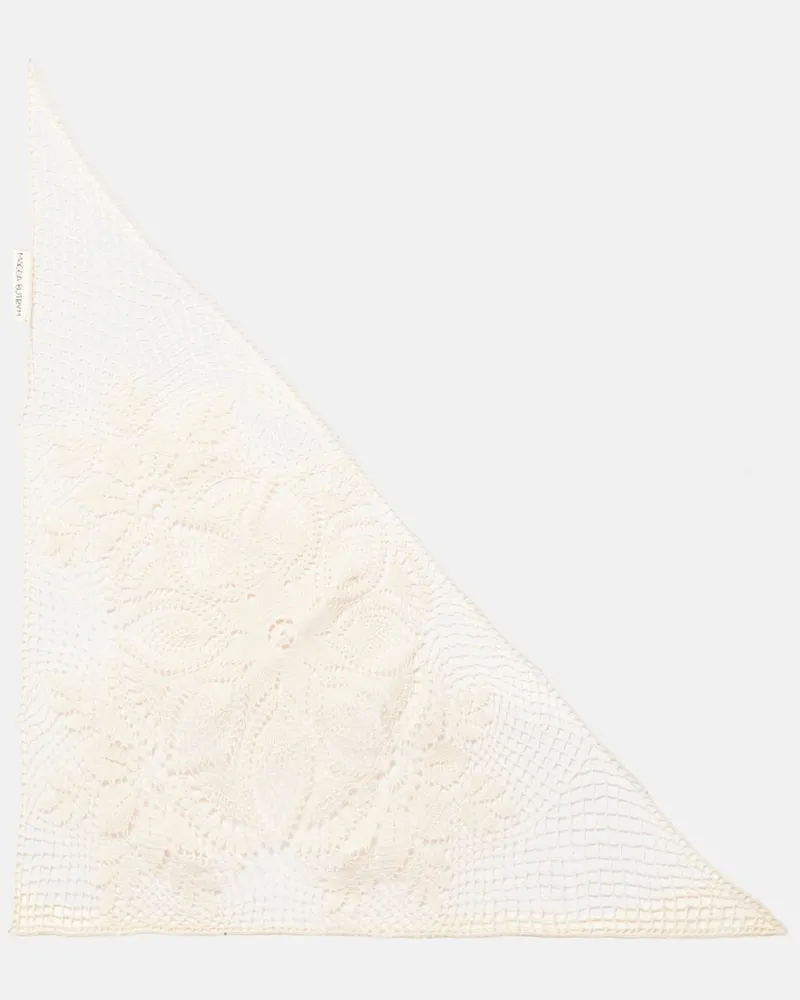 Magda Butrym Tuch aus Häkelstrick Weiß