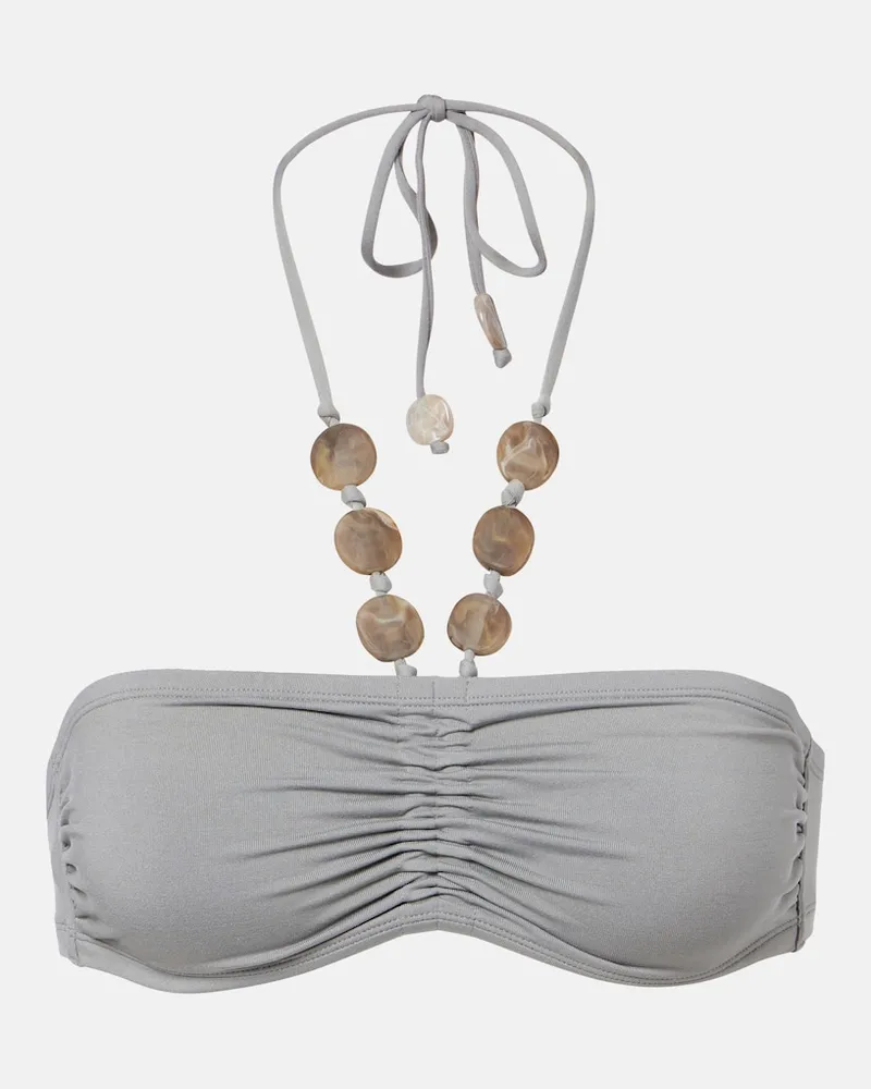 Eres Bikini-Oberteil Lana mit Perlen Grau