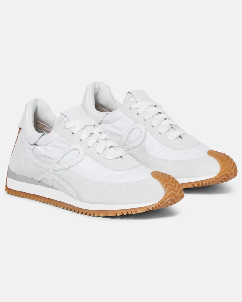 Loewe Sneakers Flow Runner mit Veloursleder Weiß