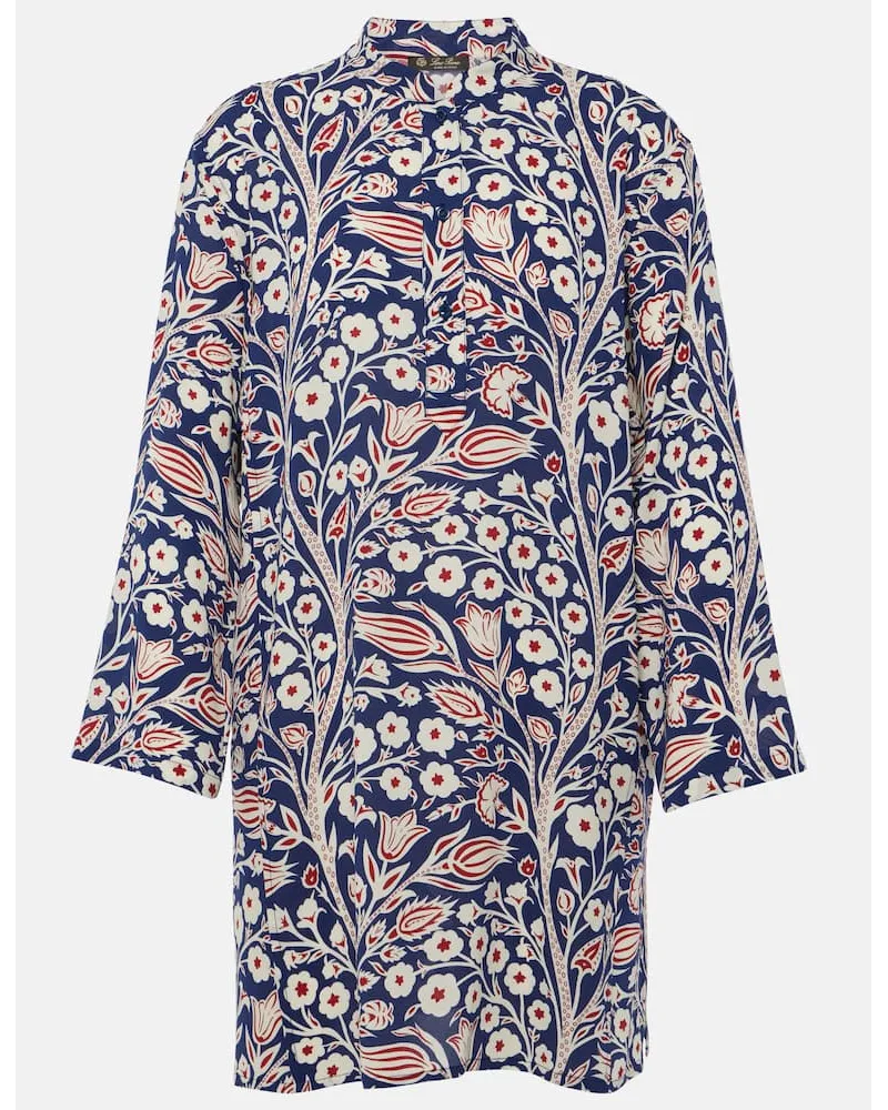 Loro Piana Bedruckte Tunika aus Seide Multicolor