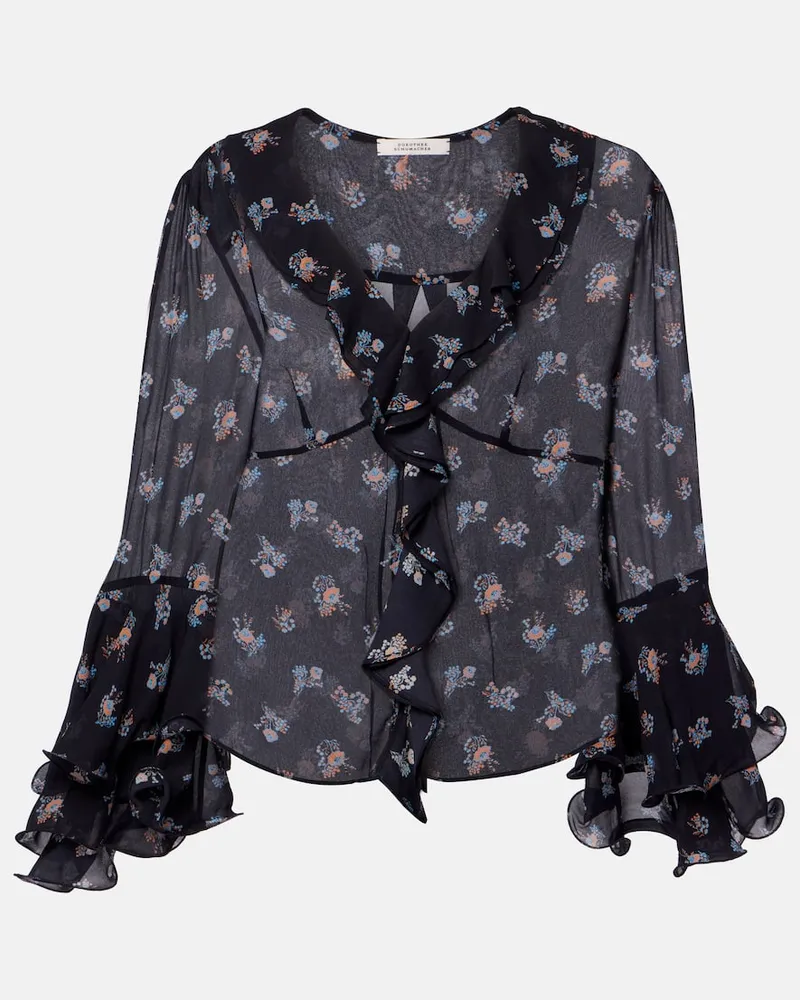 Dorothee Schumacher Bluse Airy Daydream aus Georgette Multicolor