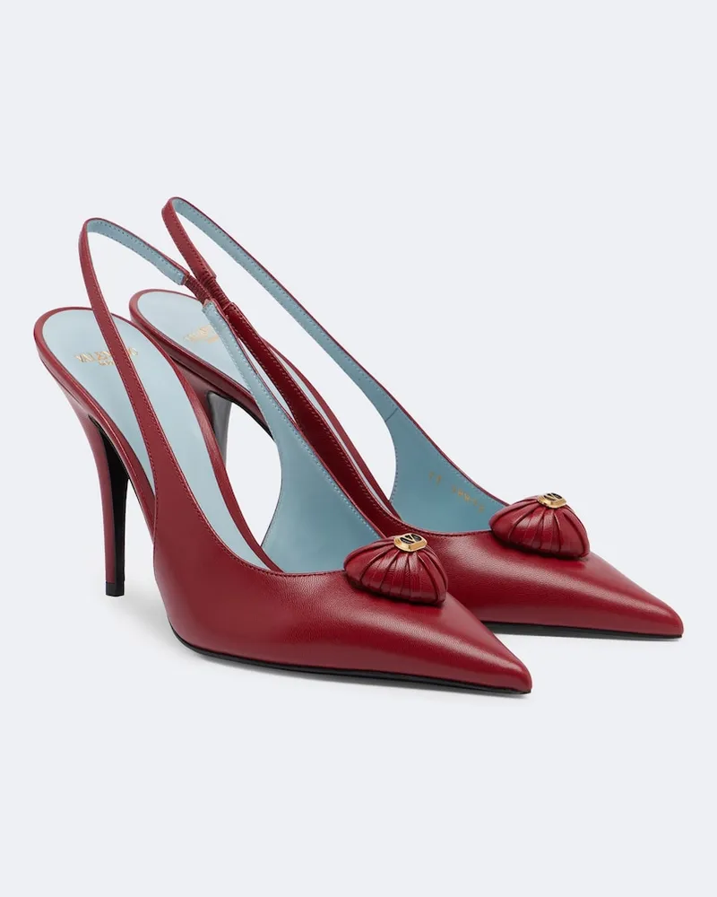 Valentino Garavani Slingback-Pumps Cœur Royal aus Leder Rot