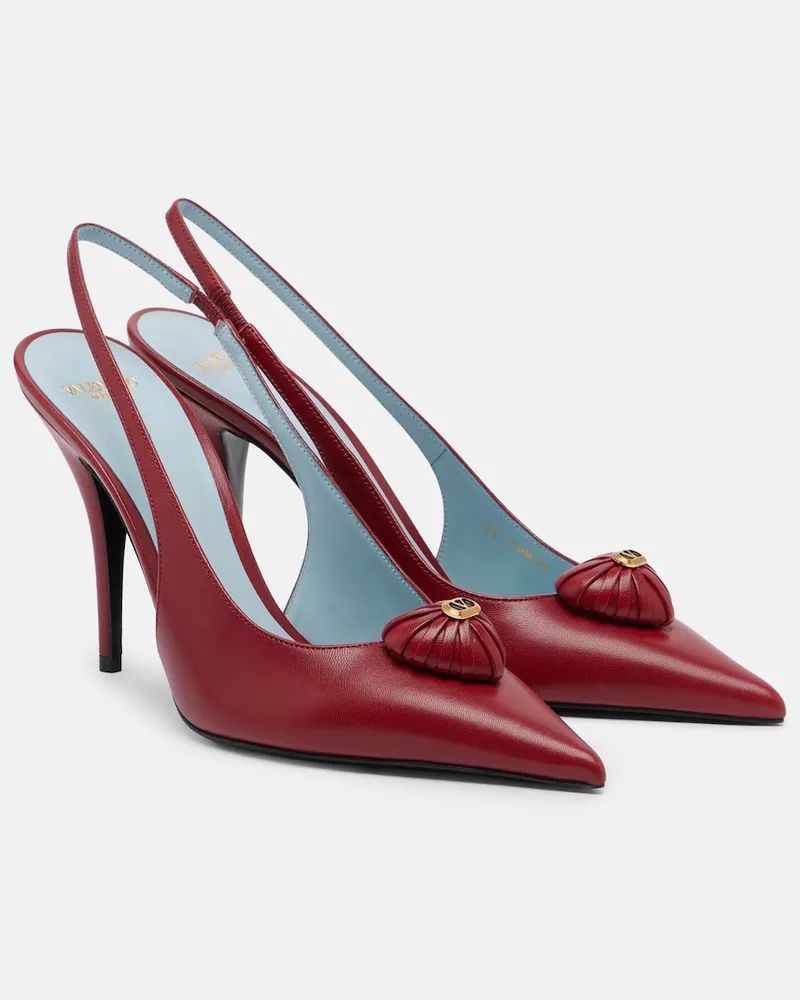 Valentino Garavani Slingback-Pumps Cœur Royal aus Leder Rot
