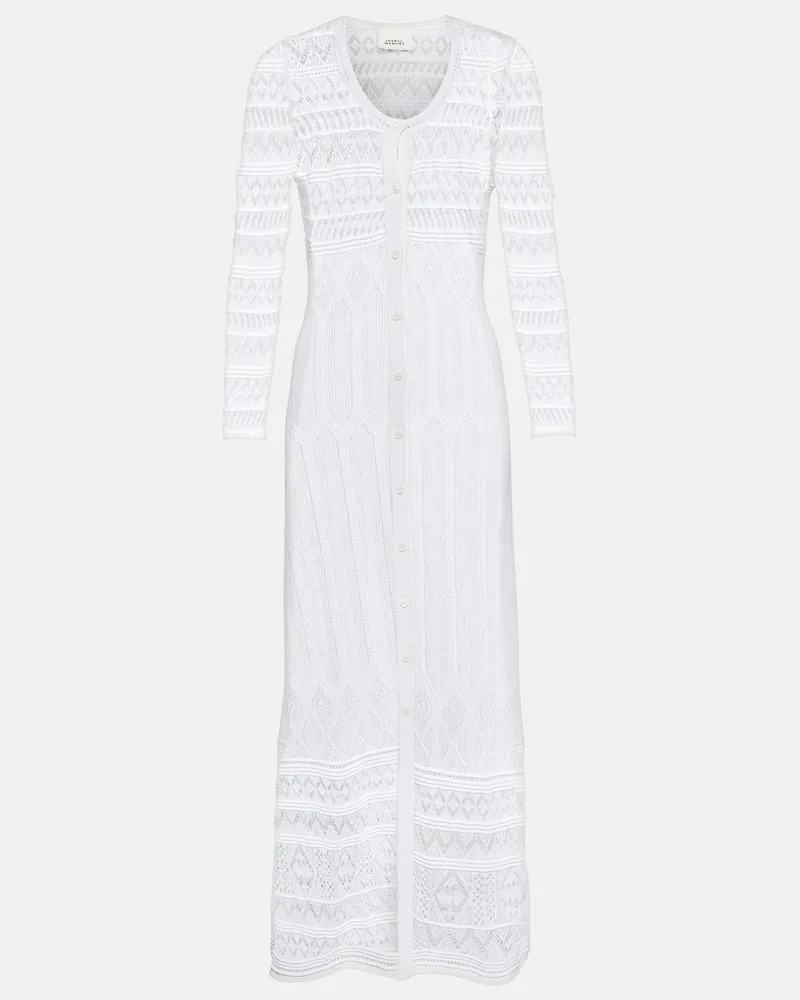 Isabel Marant Maxikleid aus Häkelstrick Weiß