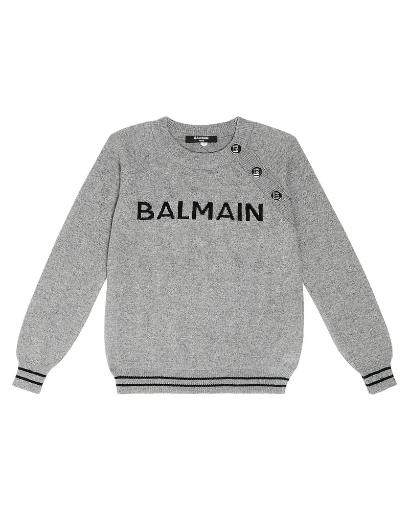 Balmain Pullover aus Wolle und Seide Grau