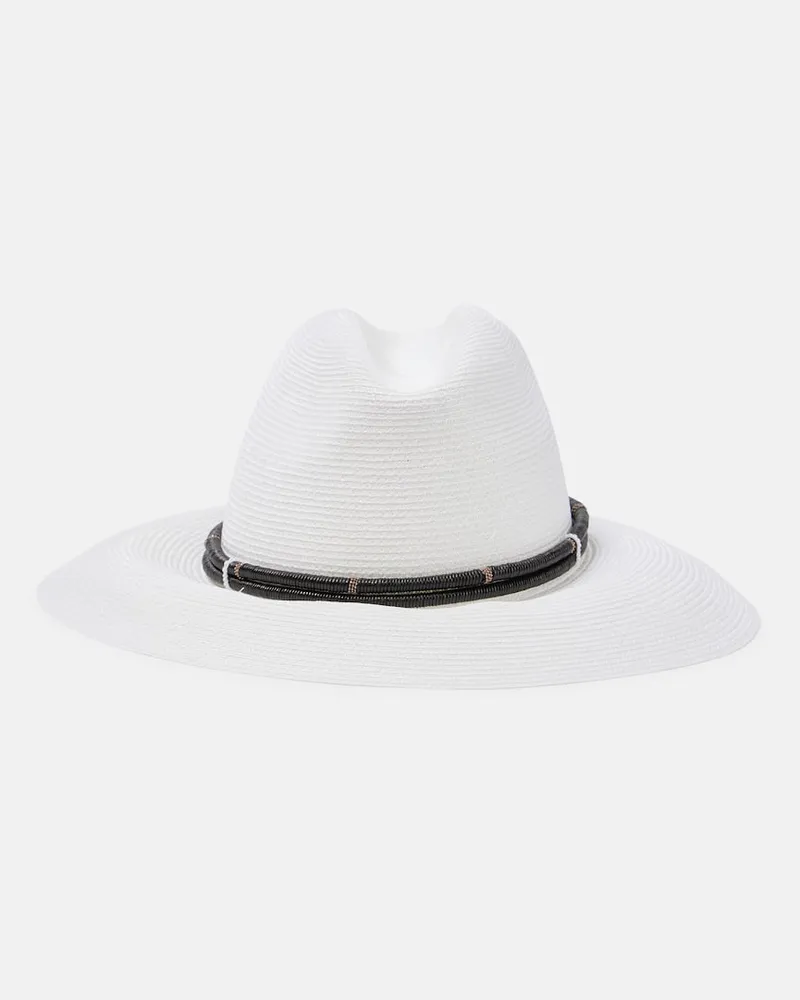 Brunello Cucinelli Fedora-Hut Monili Weiß