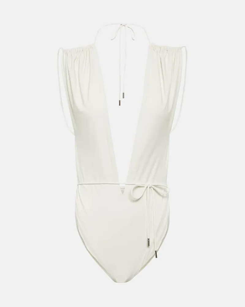 Saint Laurent Badeanzug Weiß