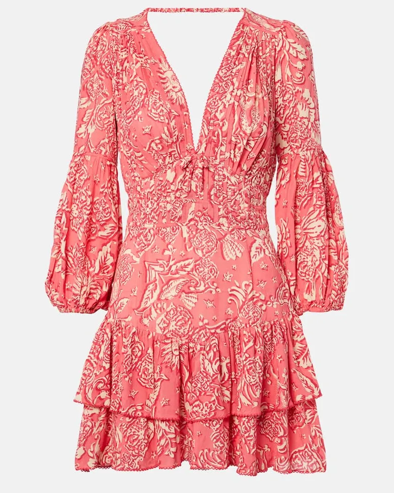 Poupette St Barth Bedrucktes Minikleid Chiara Pink