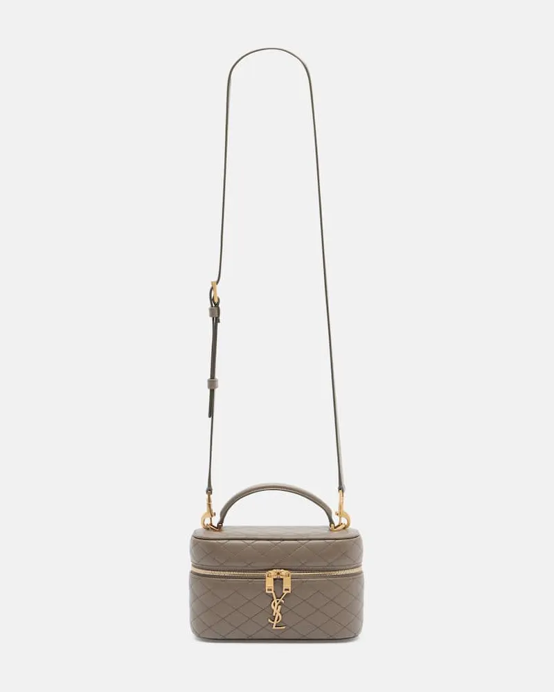 Saint Laurent Schultertasche Gaby aus Leder Grau