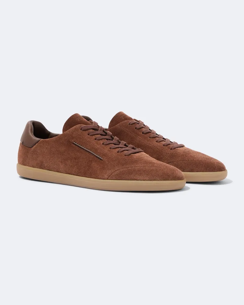 Ermenegildo Zegna Sneakers 232 aus Veloursleder Braun