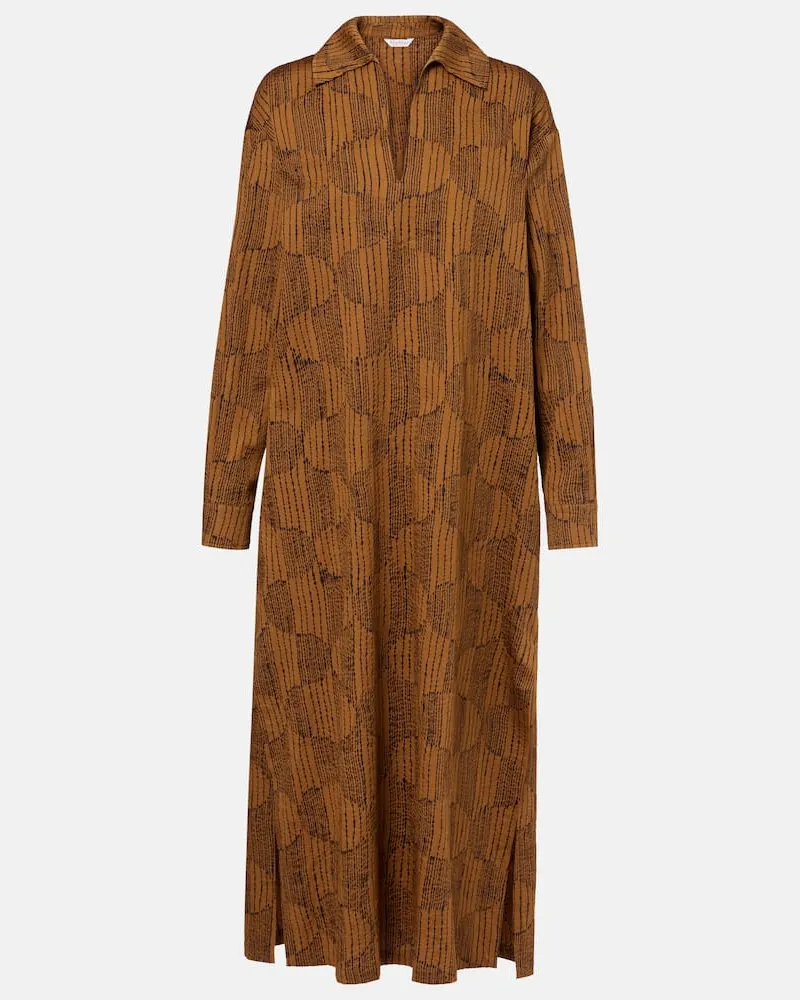 Max Mara Maxikleid Edwige aus Baumwolle Braun