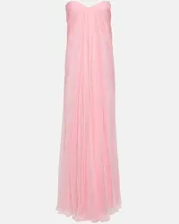 Alexander McQueen Robe aus Seidenchiffon Pink