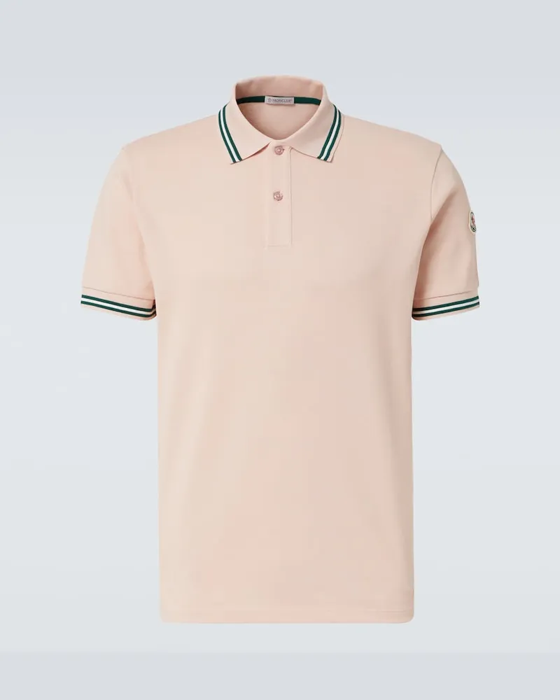 Moncler Polohemd aus Baumwoll-Piqué Pink