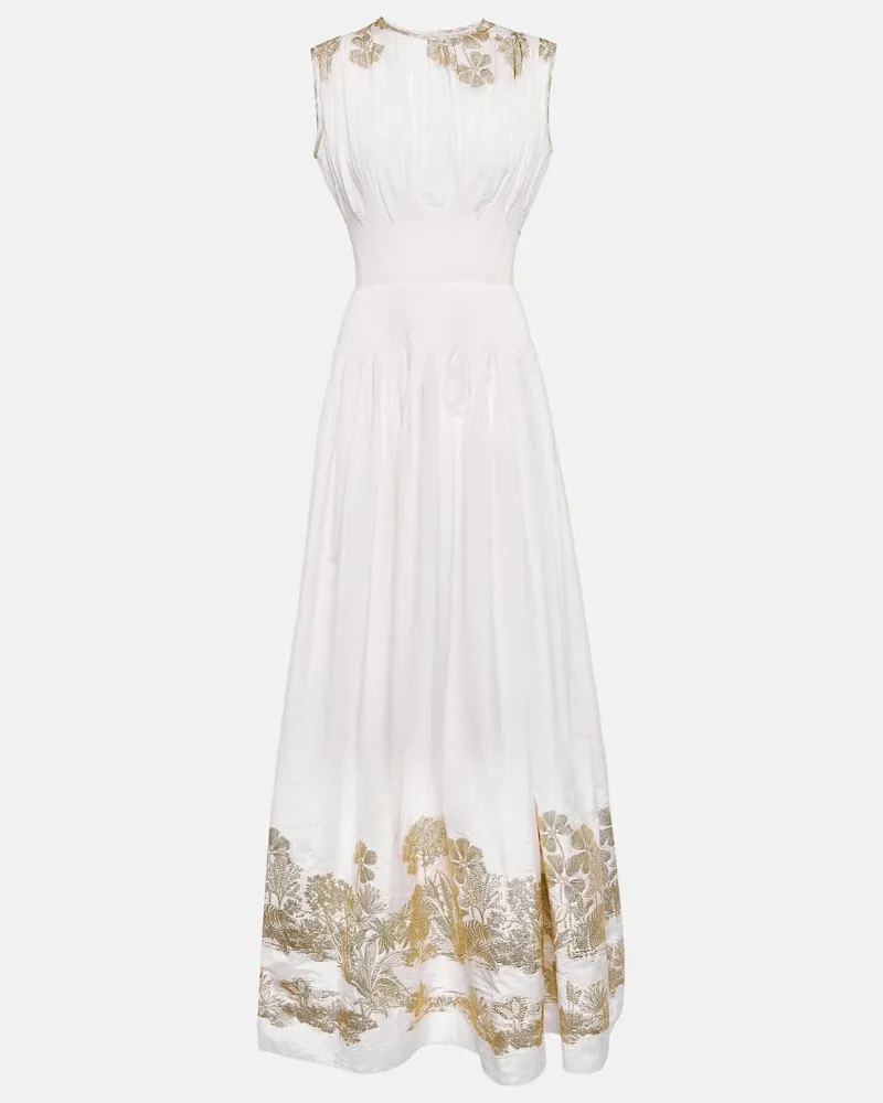 COSTARELLOS Besticktes Maxikleid Eliza Weiß