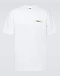 Jacquemus T-Shirt Le T-shirt Gros Grain aus Baumwolle Weiss