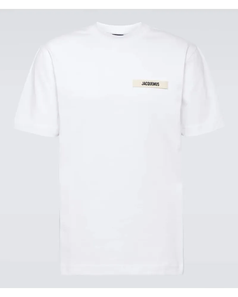 Jacquemus T-Shirt Le T-shirt Gros Grain aus Baumwolle Weiss